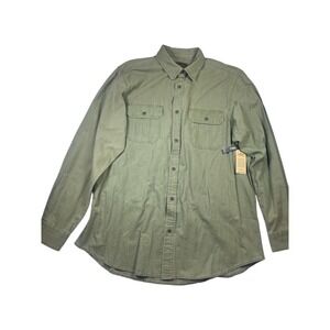 Northwest Shirt Men's XLT Gray Cotton Flap Pockets Long Sleeve Button-Up Classic